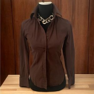 Etro brown button down shirt